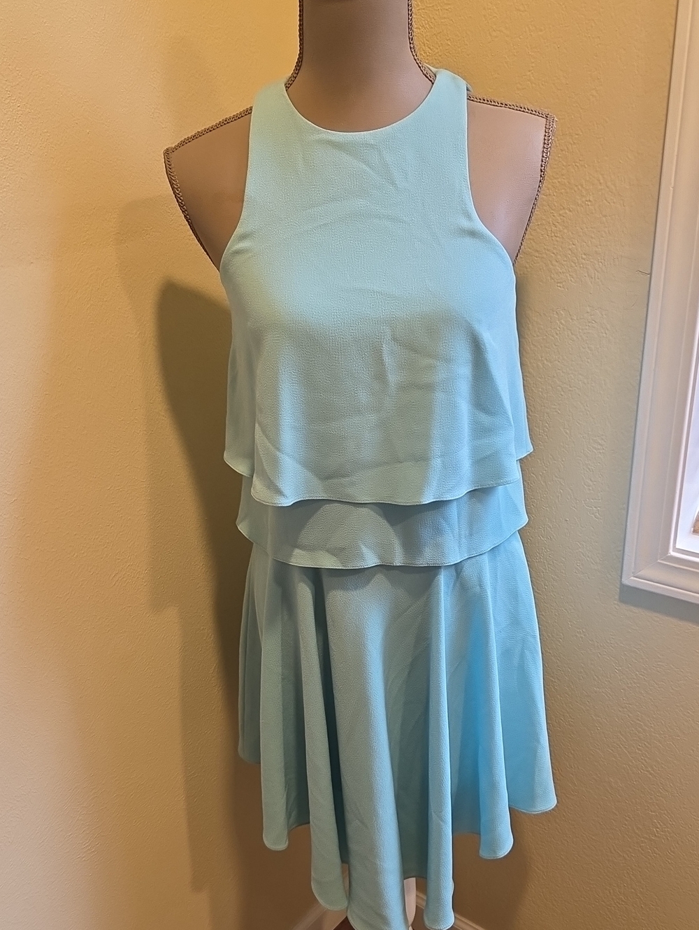 Tibi Layered Mini Dress in Light Blue